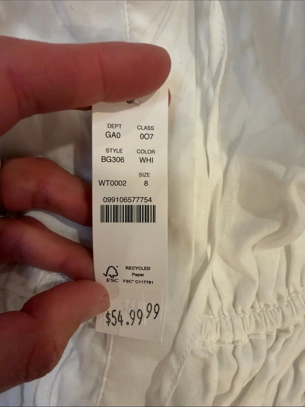 J. Crew White Puff Sleeve Square Neck Blouse Long Sleeve Size 8 NWT - C61-083